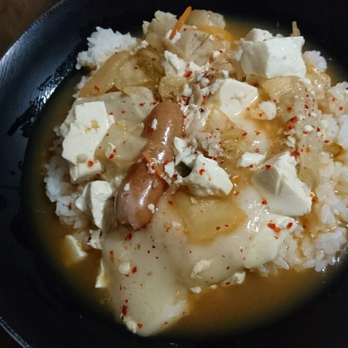 簡単!キムチチゲ風スープご飯